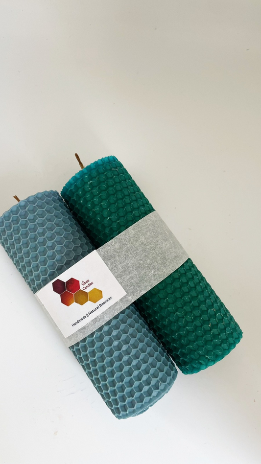Pack velas de color Denim y Emerald