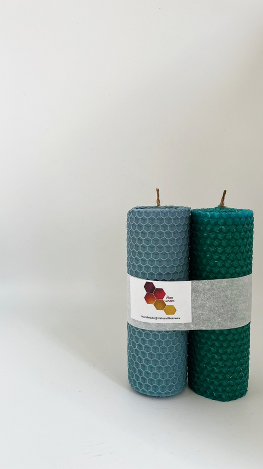 Pack velas de color Denim y Emerald