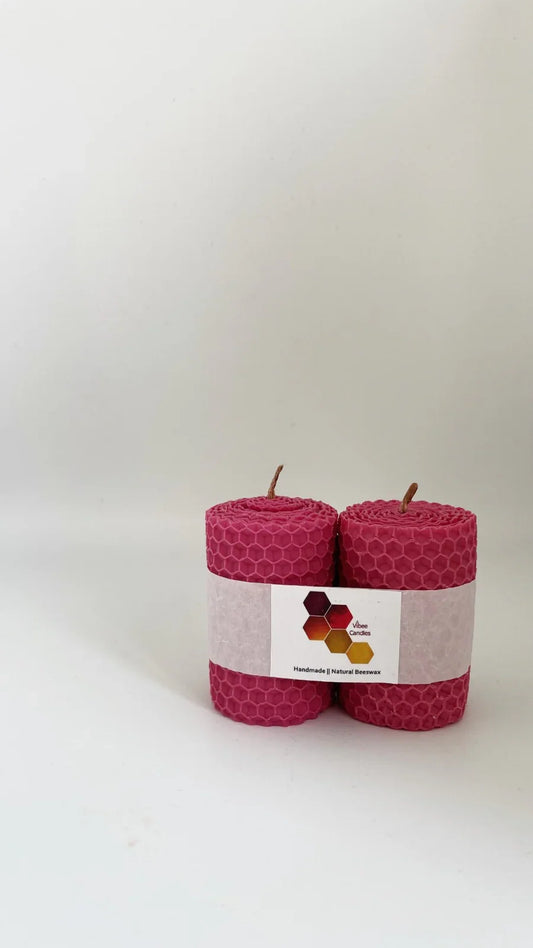 Pack of 2 pink candles