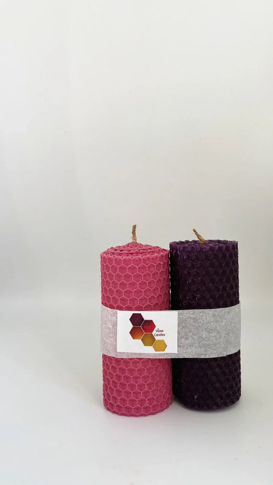 Pack of pink and purple candles