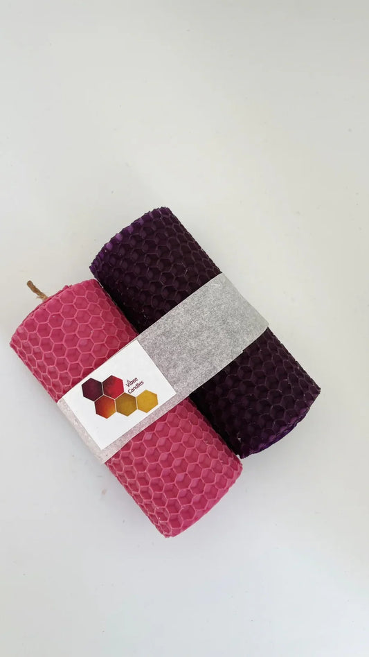 Pack of pink and purple candles