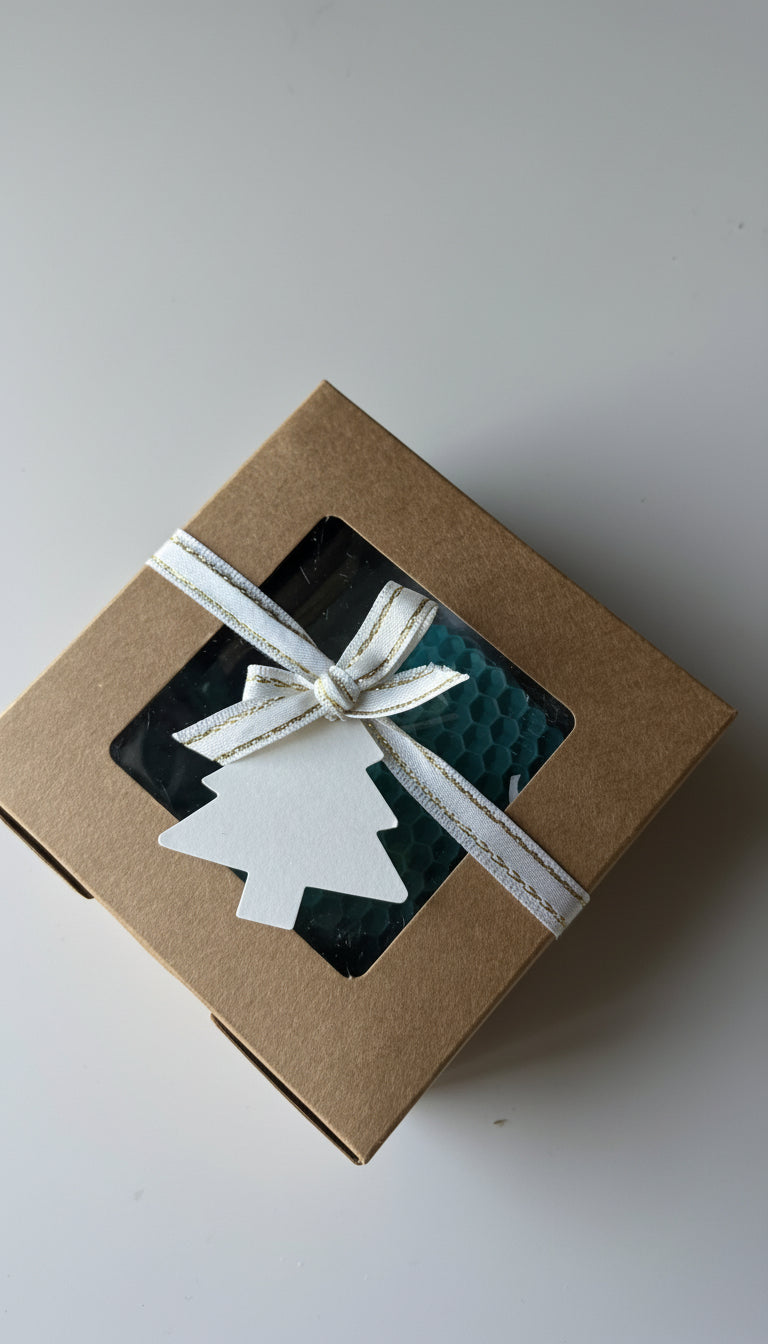 Pack Navideño – Vela de Cera de Abeja + Cerillas de Colores