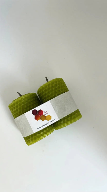 Pack of olive-colored candles
