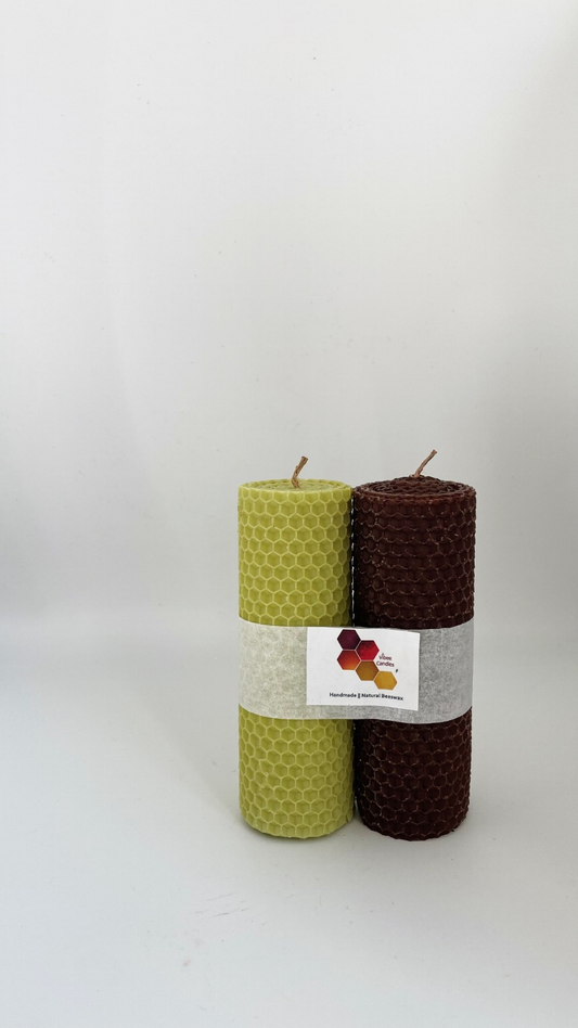 Pack de velas color Oliva y Chocolate