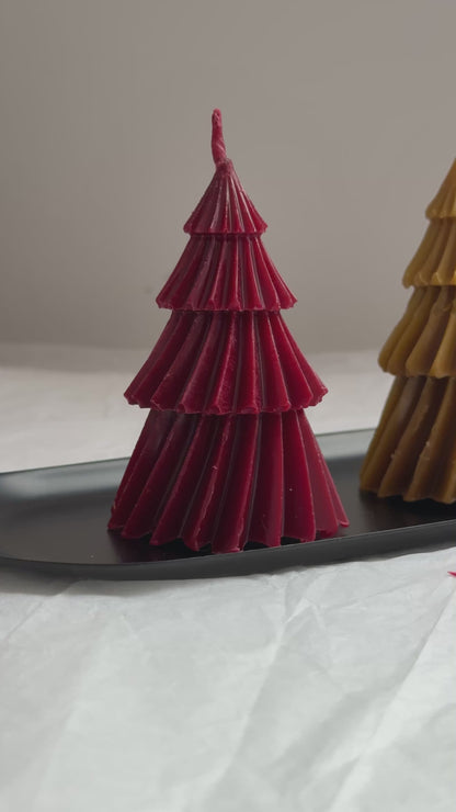 Burgundy Christmas Tree Candle