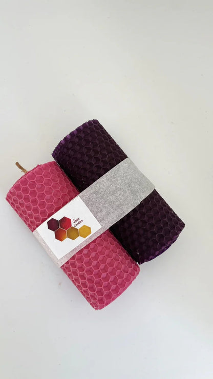 Pack of pink and purple candles